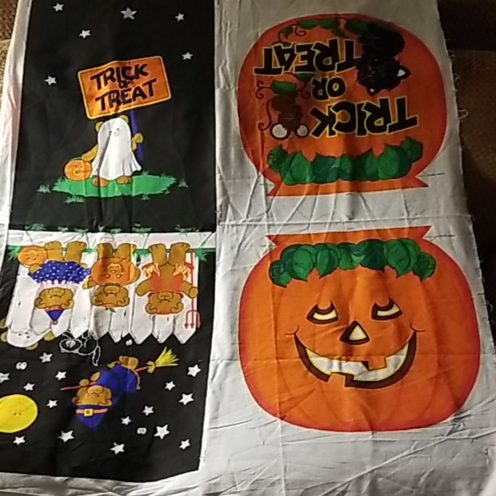 2 'Glow in the dark' Halloween bag fabric panel